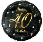 GoDan Happy Birthday 40 B&C Gold fólia lufi 36 cm MLG154924 (MLG154924)
