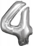 Amscan Óriás 4-es szám Fólia lufi, Silver 86*66 cm DPA9906289 (DPA9906289)