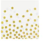 GoDan Gold Dots White, Pöttyös szalvéta 12 db-os 33x33 cm NETMLG104035 (NETMLG104035)