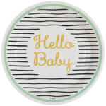 Amscan Hello Baby papírtányér 8 db-os 23 cm DPA9913150 (DPA9913150)