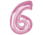 Godan Rózsaszín 6-os Light Pink szám fólia lufi 92 cm MLG195637 (MLG195637)