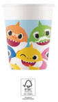 Procos Baby Shark papír pohár 8 db-os 200 ml FSC PNN93514 (PNN93514)