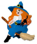 Godan Witch on Broom, Boszorkány fólia lufi 61 cm MLG312126 (MLG312126)