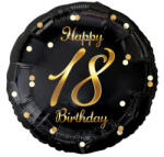 Godan Happy Birthday Black-Gold 18 fólia lufi 36 cm MLG147919 (MLG147919)