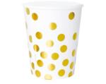 Godan Gold Dots White, Pöttyös papír pohár 6 db-os 270 ml NETMLG631712 (NETMLG631712)