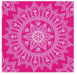 Procos Mandala Fuchsia White szalvéta 20 db-os, 33x33 cm FSC PNN96403 (PNN96403)