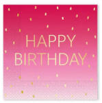Procos Happy Birthday Golden Pink szalvéta 20 db-os 33x33 cm FSC PNN96625 (PNN96625)