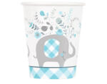 Godan Floral Elephant Blue, Kék Elefánt papír pohár 8 db-os 266 ml MLG822140 (MLG822140)