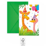 Procos Dzsungel Balloons party meghívó 6 db-os FSC PNN93788 (PNN93788)