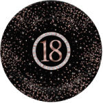 Pol-Mak Happy Birthday 18 Rose Gold papírtányér 8 db-os 22, 7 cm PKK760562 (PKK760562)