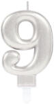 Amscan Silver, Ezüst számgyertya, tortagyertya 9-es DPA9903697 (DPA9903697)