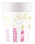 Procos Happy Birthday Candles papír pohár 8 db-os 200 ml FSC PNN96627 (PNN96627)