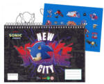 GIM Sonic a sündisznó Get Me A/4 spirál vázlatfüzet 40 lapos matricával GIM33484416 (GIM33484416)