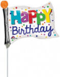 Amscan Happy Birthday Flag, Zászló Mini fólia lufi DPA3458502 (DPA3458502)