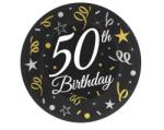 Godan Happy Birthday 50 B&C papírtányér 6 db-os 18 cm MLG164589 (MLG164589)
