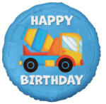 Godan Happy Birthday Concrete Mixer, Betonkeverő fólia lufi 36 cm MLG149333 (MLG149333)