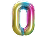 Godan Szivárvány Rainbow 0-ás szám fólia lufi 85 cm MLG120257 (MLG120257)