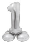 Godan Ezüst 1-es Silver szám fólia lufi talppal 72 cm MLG144581 (MLG144581)