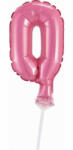 Godan Pink, Rózsaszín 0-ás szám fólia lufi tortára 13 cm MLG113501 (MLG113501)