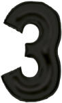 Amscan Lustre Black, Fekete 3-as szám fólia lufi 86 cm DPA9917305 (DPA9917305)