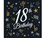 GoDan B&C Happy Birthday 18 szalvéta 20 db-os 33x33 cm MLG156706 (MLG156706)