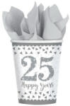 Amscan 25. Anniversary, Házassági évforduló papír pohár 8 db-os 266 ml DPA9902200 (DPA9902200)