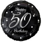 Godan Happy Birthday Black-Silver 50 fólia lufi 36 cm MLG155037 (MLG155037)