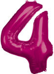Amscan Óriás 4-es szám Fólia lufi, Pink 88*66 cm DPA9907283 (DPA9907283)