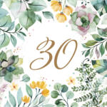 POL-MAK Happy Birthday 30 Floral Frame szalvéta 20 db-os 33x33 cm PKK766199 (PKK766199)