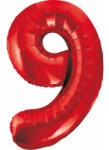 Godan Red, Piros 9-es szám fólia lufi 85 cm MLG120707 (MLG120707)