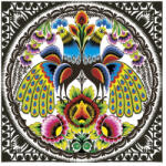 POL-MAK Állatos Folk Peacocks szalvéta 20 db-os 33x33 cm PKK763778 (PKK763778)