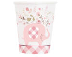 Godan Floral Elephant Pink, Rózsaszín Elefánt papír pohár 8 db-os 266 ml MLG822294 (MLG822294)