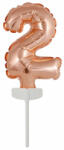 Amscan Rose Gold 2-es szám fólia lufi tortára 13 cm DPA9912696 (DPA9912696)