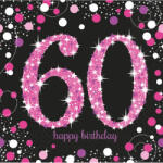 Amscan Happy Birthday Pink 60 szalvéta 16 db-os 33x33 cm DPA9900619 (DPA9900619)