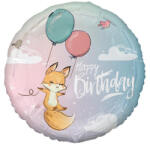 GoDan Róka Happy Birthday Fox Pastel fólia lufi 36 cm MLG149364 (MLG149364)