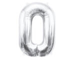 Godan Silver, Ezüst 0-ás szám fólia lufi 85 cm MLG109399 (MLG109399)
