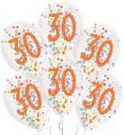 Amscan Happy Birthday 30 konfettivel töltött léggömb, lufi 6 db-os DPA9909839 (DPA9909839)