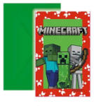 Procos Minecraft Green party meghívó 6 db-os FSC PNN95658 (PNN95658)
