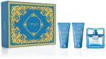 Versace Man Eau Fraiche parfüm szett II. EDT Szett 50 ml + 50 ml tusfürdő + 50 ml aftershave balzsam Férfi parfüm