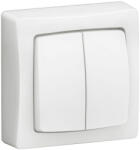 Legrand Oteo kettős váltókapcsoló vagy kettős nyomó keret, tel, 10 A, fehér - 086020L (086020L)
