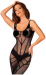 Obsessive - díszített necc hálóing (fekete) (S-L) (5901688239964) - szexaruhaz