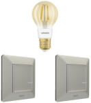 Legrand Smart Lighting okos otthon bővítőkészlet: filament fényforrás + 2 db Valena Life-Netatmo kapcsoló/dimmer (ETV), alumínium - 199323 (199323)