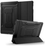 Spigen Samsung Galaxy Tab S9 FE (10.9) / Tab S10 FE (10.9) SM-X510 / X516B / X520 / X526, mappa tok, közepesen ütésálló, Spigen Rugged Armor Pro, fekete