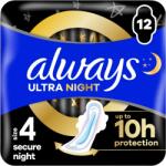 Always Ultra Secure Night Egészségügyi Betét (4-es Méret) Szárnyas Bet