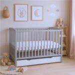 NEW BABY Gyerek kiságy fiókkal New Baby LILLY szürke