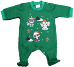 Asti Belül bolyhos hosszú ujjú baba rugdalozó karácsonyi mintával