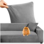 Smartech Rugalmas bársony kanapéhuzat 145-185 cm, Vízálló + párnahuzat, Sötétszürke (STH-530)