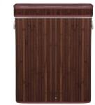 Springos bambusz Szennyeskosár, 3 rekeszes, 100L - Sötétbarna (SPRI-HA0067)