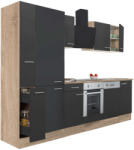 Leziter Yorki Konyhabútor - Sonoma Tölgy/Antracit - 310 cm (L310STAN-SUT-PSZ)