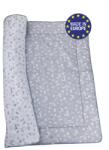 Bomimi PLAY takaró 120x120, pamut, kétoldalas ERDEI ÁLLATOK, SZÜRKE